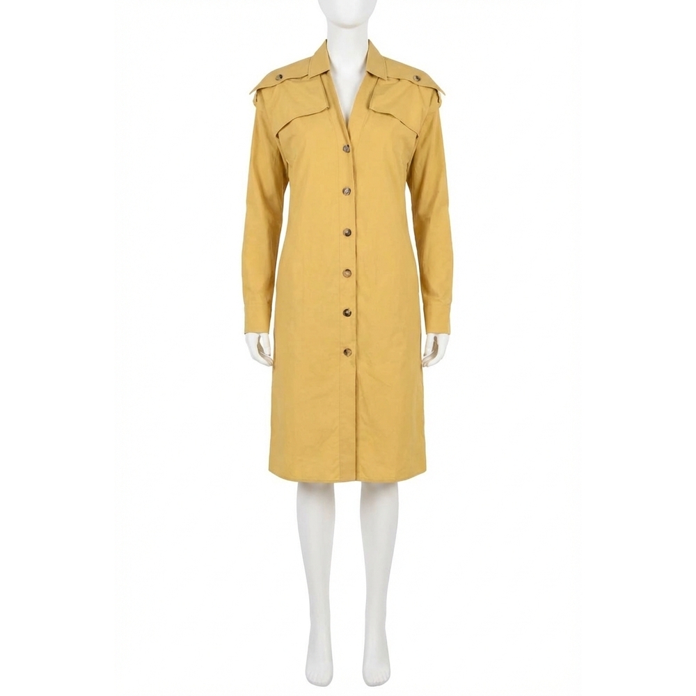 NEW BOTTEGA VENETA button-up shirt dress in sunset